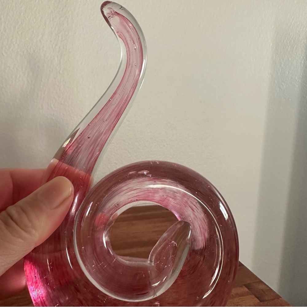 SOLD MCM Swirl Hand Blown Glass Art Deco Trinket - Picture 5 of 6